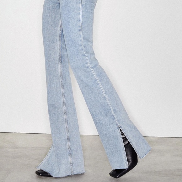 Motel Rocks light wash split bootcut jeans, never worn with tags - Picture 2 of 5